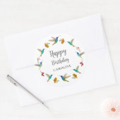 Hummingbird Custom Birthday Sticker ラウンドシール (封筒)