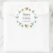 Hummingbird Custom Birthday Sticker ラウンドシール (バッグ)