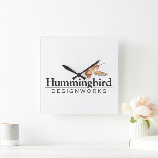 Hummingbird Designworks壁時計 スクエア壁時計 (ホーム)