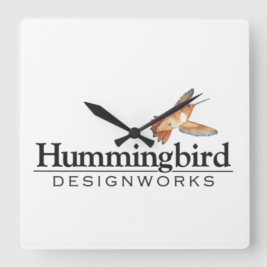 Hummingbird Designworks壁時計 スクエア壁時計 (正面)