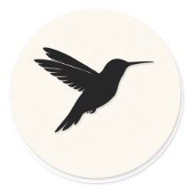 Hummingbird Envelope Seal Minimalist Silhouette