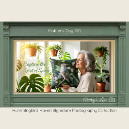 Hummingbird Fine Art Gift for Mom | Throw Pillow  クッション