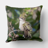 Hummingbird Fine Art Throw Pillow Gift for Mom クッション (裏面)