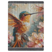 Hummingbird & Floral Art Clipboard – Textured  クリップボード (裏面)