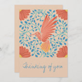 Hummingbird Floral Art Print 招待状 (正面/裏面)