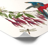 Hummingbird Floral Garden Baby Shower Welcome ポスター (角)