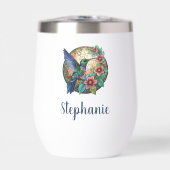 Hummingbird Floral Insulated Wine Tumbler (正面)
