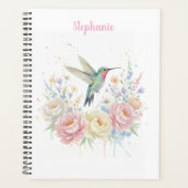 Hummingbird Floral Planner – Pastel Garden Gift プランナー手帳 (正面)