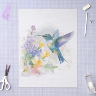 Hummingbird Floral Watercolor 薄葉紙