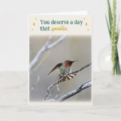 Hummingbird Folded Birthday Card カード (正面)