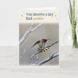 Hummingbird Folded Birthday Card カード