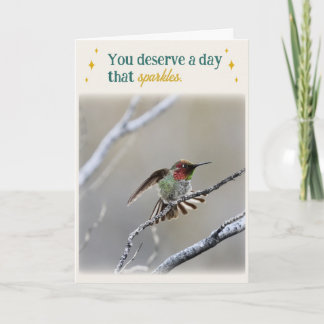 Hummingbird Folded Birthday Card カード