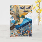 Hummingbird Get Well Soon Greeting カード (黄色い花)