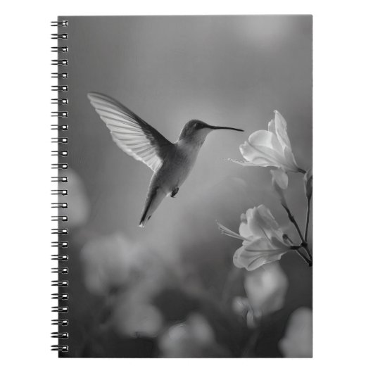 Hummingbird Grace Flower Bloom Notebook ノートブック (正面)