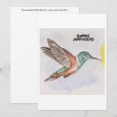 Hummingbird Greeting Card 招待状 (正面/裏面)