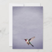 Hummingbird & Hibiscus Photo Save the Date Purple 案内状 (裏面)