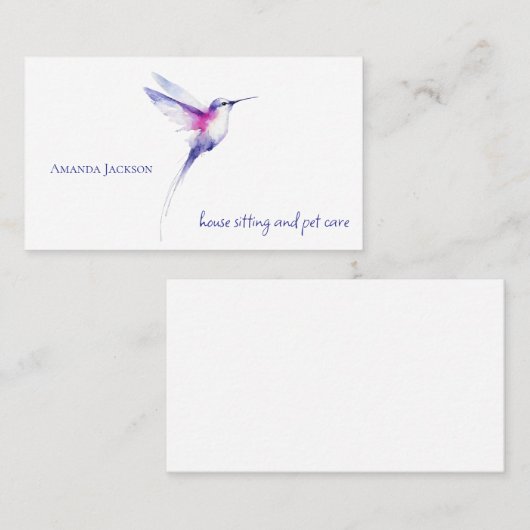 Hummingbird House Sitting Pet Sitting Cards 名刺 (正面/裏面)