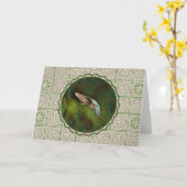 Hummingbird in Flightヴィンテージパターンアートカード カード (黄色い花)