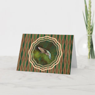 Hummingbird in Flight Art Note Card カード