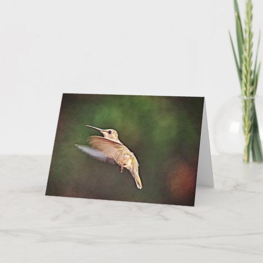 Hummingbird in Flight Note Card カード (正面)