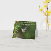 Hummingbird in Flight Psalm 118:24 Bible Verse カード (黄色い花)