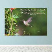Hummingbird in Flight Psalm 118:24 Bible Verse キャンバスプリント (インサイチュ (ウッドフロア))