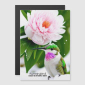 Hummingbird in Snow - 5"x7"磁気カード (正面/裏面)