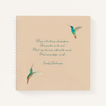 Hummingbird Journal with Emily Dickinson引用文