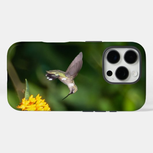 Hummingbird | Lantana Art Phone Case Mother's Day Case-Mate iPhoneケース (裏面 (横))