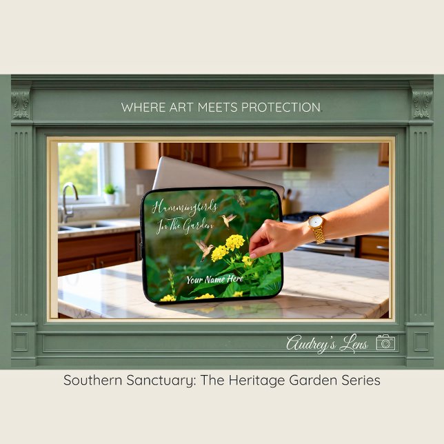 Hummingbird & Lantana Floral  ラップトップスリーブ (クリエイターアップロード済み)