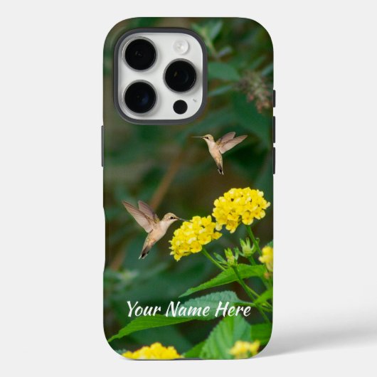 Hummingbird & Lantana Floral iPhone Case Case-Mate iPhoneケース (裏面)
