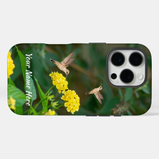 Hummingbird & Lantana Floral iPhone Case Case-Mate iPhoneケース (裏面 (横))