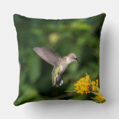 Hummingbird & Lantana Gift for Mom | Throw Pillow  クッション (裏面)