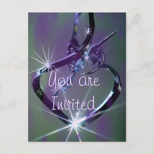 Hummingbird lavとティール（緑がかった色）はがき – 任意の大事な行事 インビテーションポストカード (正面)