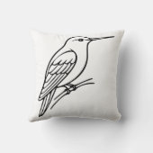 Hummingbird Line Art – Bird Illustration クッション (裏面)