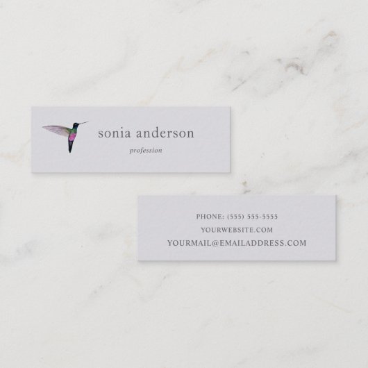 Hummingbird Mini Business Card スキニー名刺 (正面/裏面)