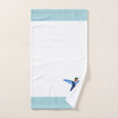 Hummingbird & Monogram on Light Blue & White バスタオルセット (ハンドタオル)
