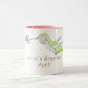Hummingbird Mug世界ですばらしい叔母さん ツートーンマグカップ