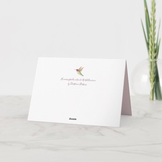 Hummingbird Muttertagsカード カード (裏面)