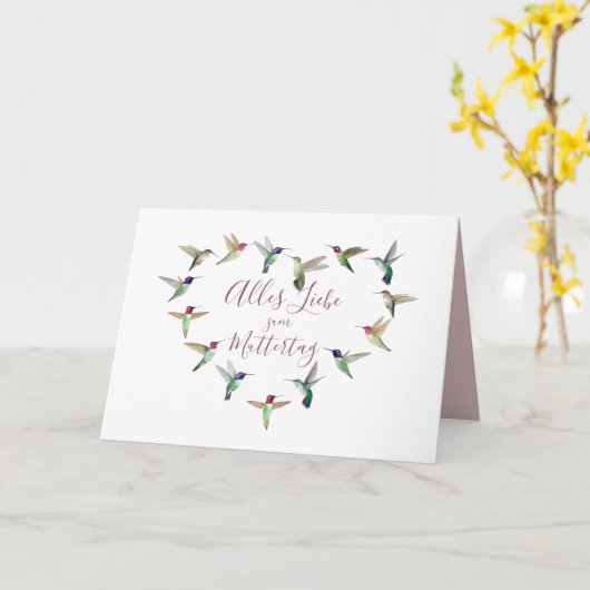 Hummingbird Muttertagsカード カード (黄色い花)