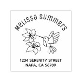 Hummingbird near Flowers Arch Address セルフインキングスタンプ (デザイン)