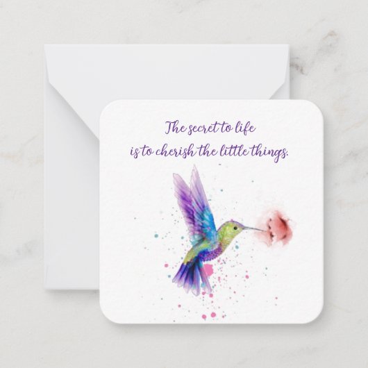 Hummingbird notecard 2.5 x 2.5 ノートカード (正面)