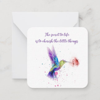 Hummingbird notecard 2.5 x 2.5 ノートカード