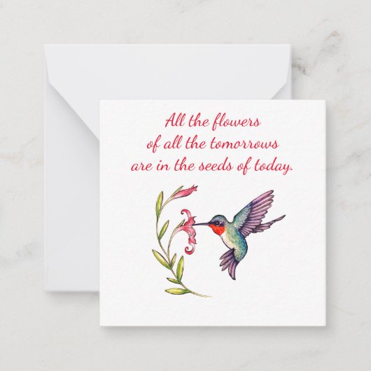 Hummingbird notecard 2.5 x 2.5 ノートカード (正面)
