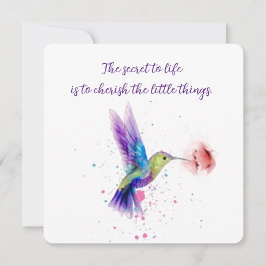 Hummingbird notecard 5 x 5 ノートカード (正面)