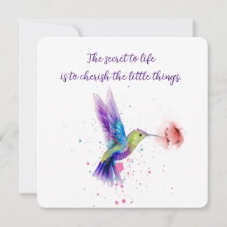 Hummingbird notecard 5 x 5 ノートカード