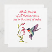Hummingbird notecard 5 x 5 ノートカード (正面/裏面)