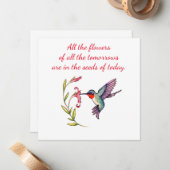 Hummingbird notecard 5 x 5 ノートカード (正面/裏面インサイチュ)