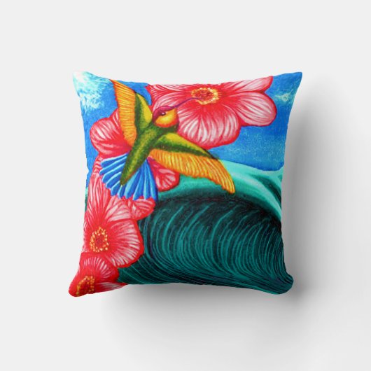 Hummingbird Ocean  クッション (裏面)