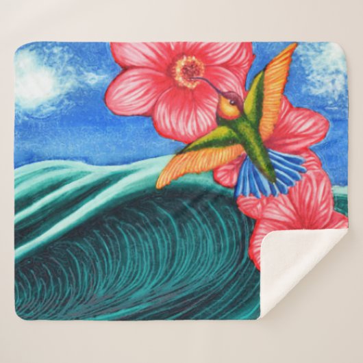 Hummingbird Ocean シェルパブランケット (正面(横))